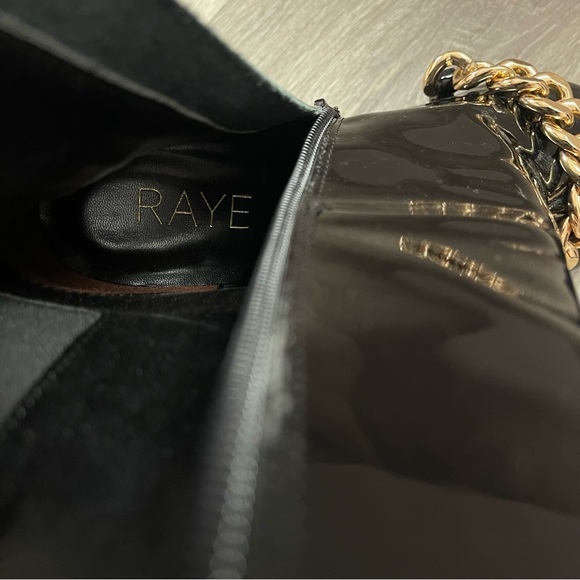 RAYE Foxx Glossy Black Heeled Boots with Gold Accent - Picture 5 of 7